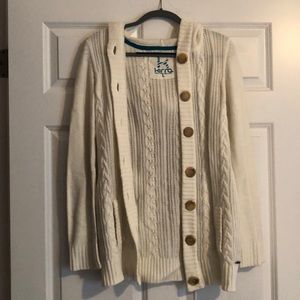 Cable Knit Button Front Cardigan